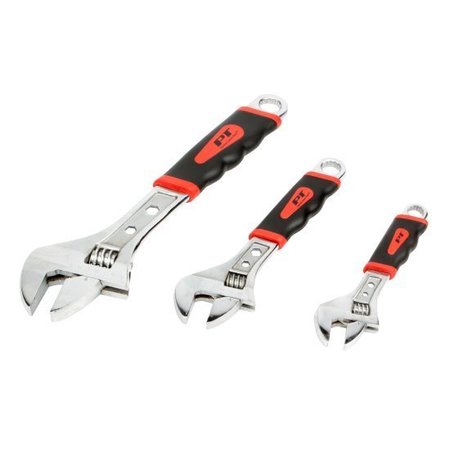 PERFORMANCE TOOL 3-Pc Soft Cushion Adjustable Wrench Set Adjustable Wrnc, W30703 W30703